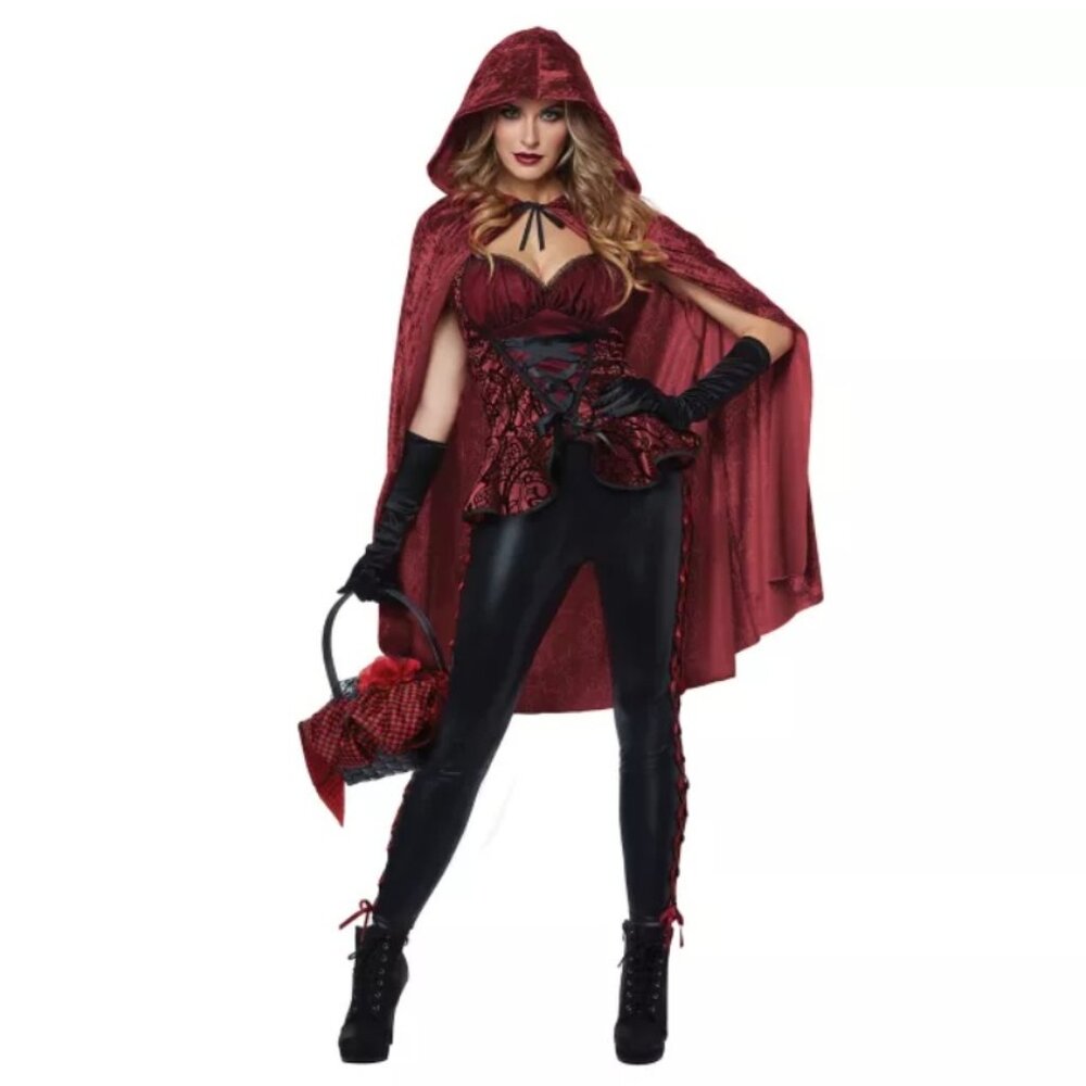 Mystical Scarlet Hooded Ensemble for Women